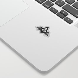 Masonic compasses with book and all-seeing eye black design Sticker
