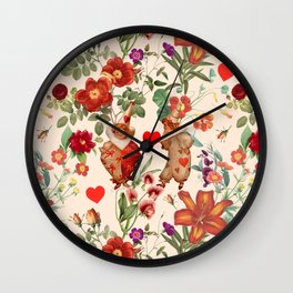 Valentine's Day in the Blooming Garden - Pale Apricot Wall Clock