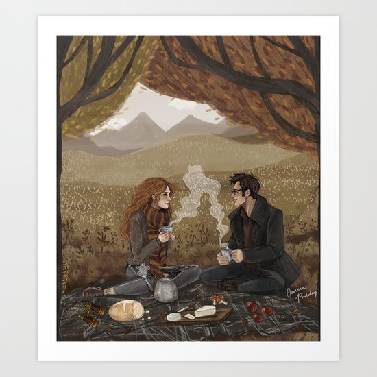 Lily and James, Autumn Picnic Art Print