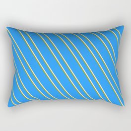 [ Thumbnail: Blue, Bisque & Green Colored Lines/Stripes Pattern Rectangular Pillow ]