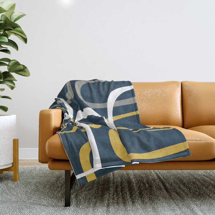 Mustard and blue throw 2025