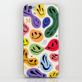 Melted Happiness Colores iPhone Skin | Colorful, Hippie, Happy, Pride, Scandinavian, Meltedhappiness, Smile, Y2K, Meltingsmile, Groovy 