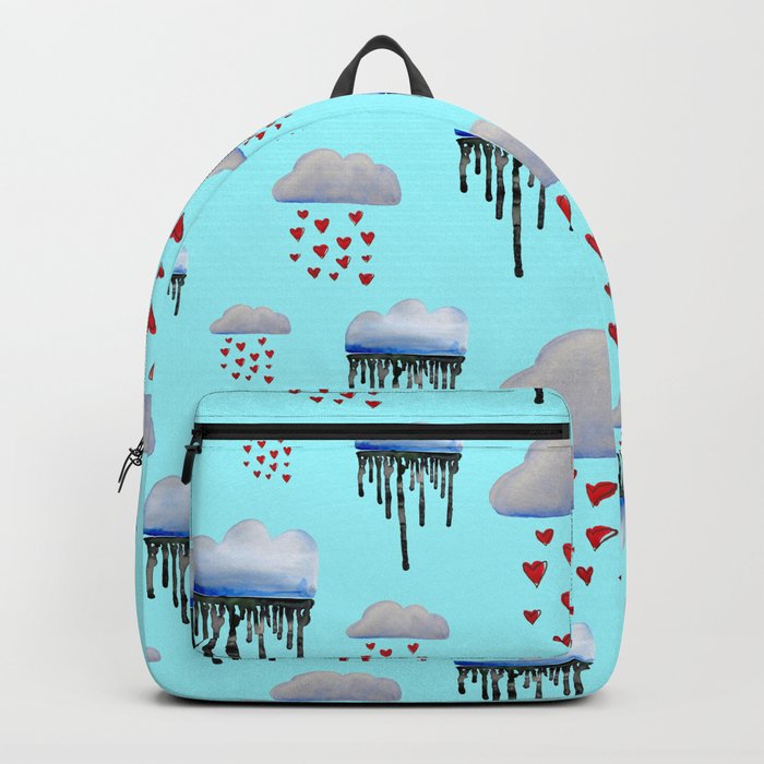 It's Raining Again - Watercolor Rain Clouds Pattern Backpack