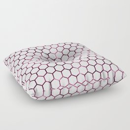 Metallic Burgundy Honeycomb Pattern Floor Pillow