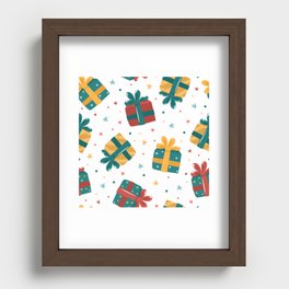 Christmas gifts seamless pattern Recessed Framed Print