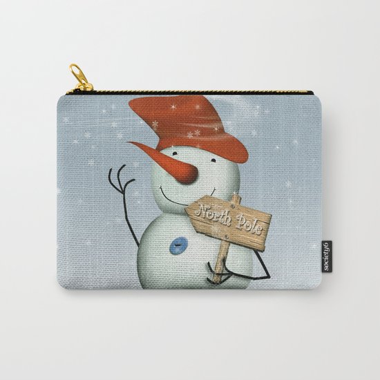 North Pole Bound Snowman Carry-All Pouch