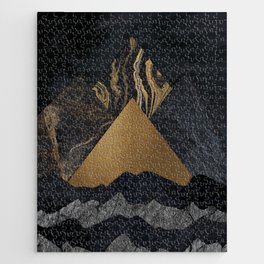 Four Abstract Mountains at Midnight Jigsaw Puzzle