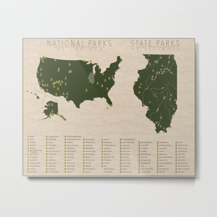 US National Parks - Illinois Metal Print