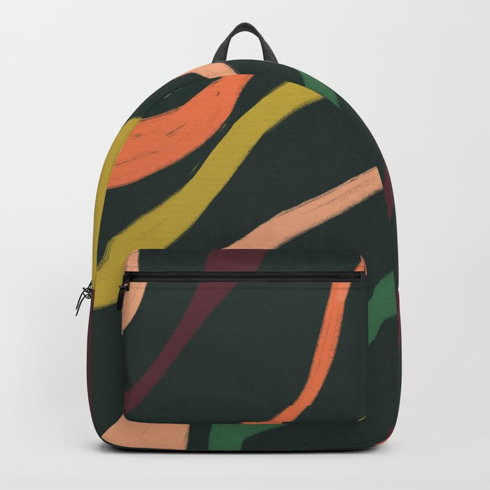 Bold colorful stripes on dark Backpack