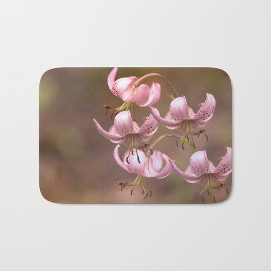 Pink Nostalgic Flowers Bath Mat