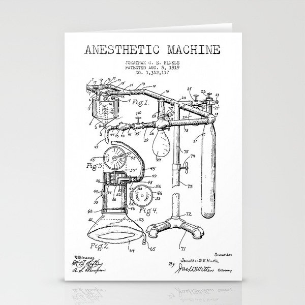 Vintage Anesthesia Gas Machine Stationery Cards