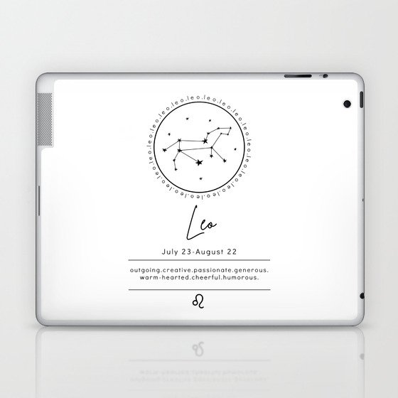 Leo | B&W Zodiac Laptop & iPad Skin
