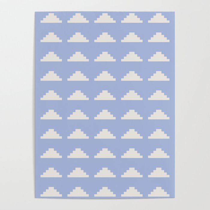 Minimal Pyramids - Blue Poster