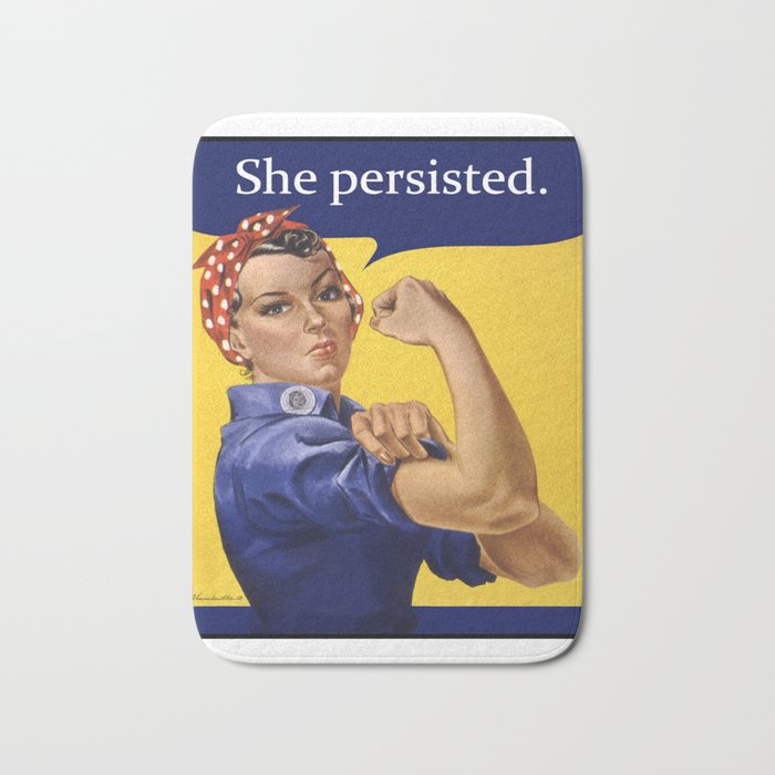 Rosie the Riveter She Persisted Bath Mat