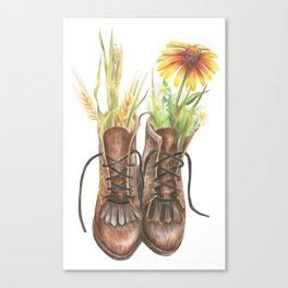 Drawing vintage shoes Canvas Print