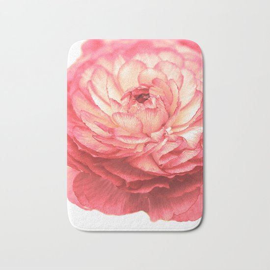 Vintage Ranunculus (9) Bath Mat