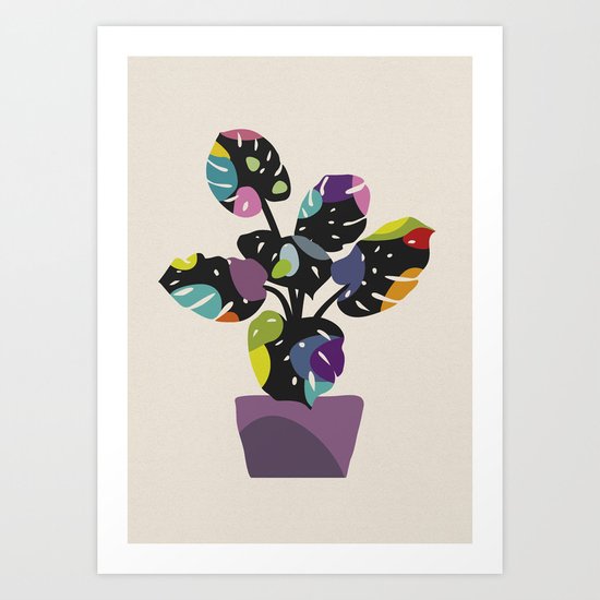 Happy Bright Leaves - Monstera (II) Art Print