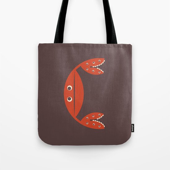 Letter C // Animal Alphabet // Crab Monogram Tote Bag