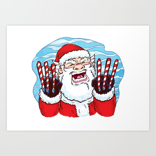 Santa Claws Art Print