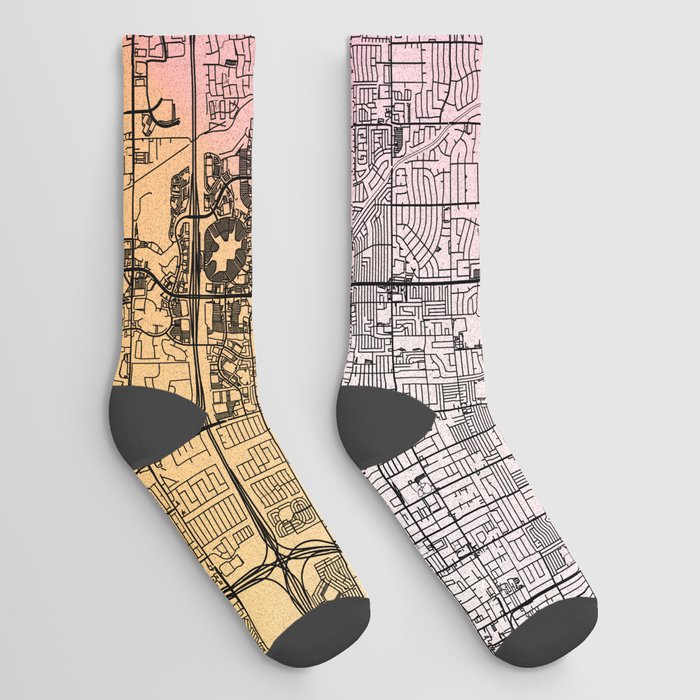 Colorful Mesa, USA City Map Socks