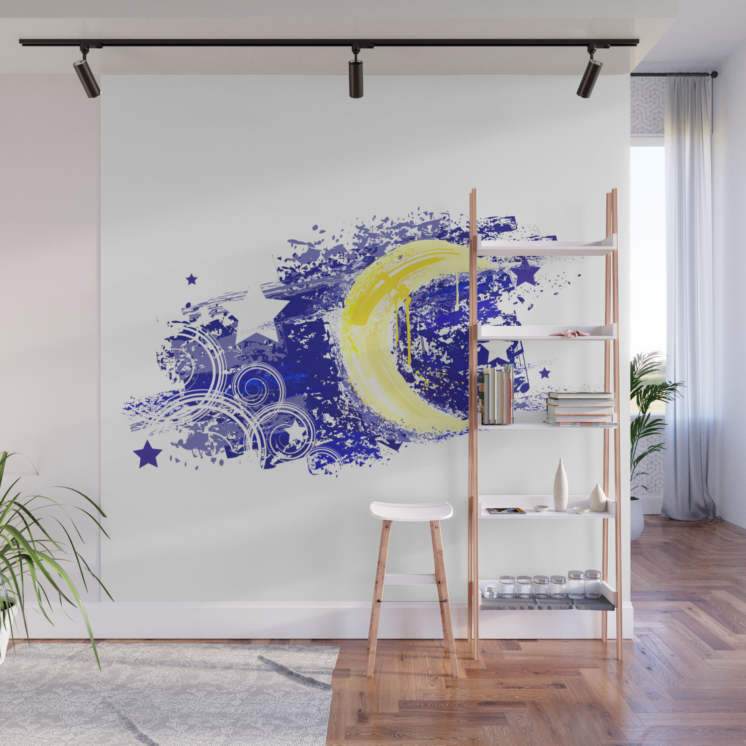 Moon Painted Wall Mural By Blackmoon9 Society6