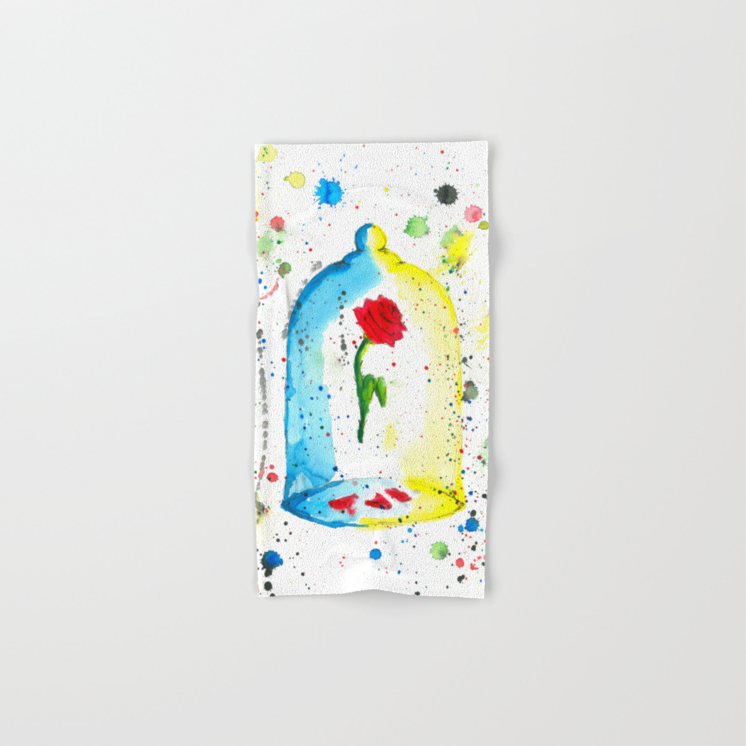 Rose Beauty And The Beast Watercolor Painting Hand Bath