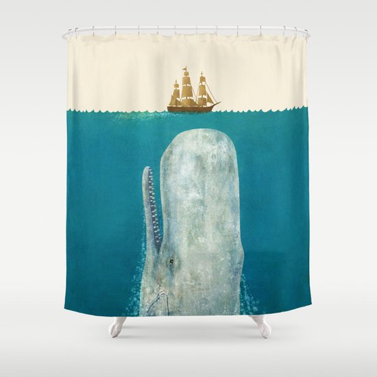 The Whale - colour option Shower Curtain