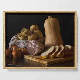 Italian Still Life with Ham and Vegetables Serving Tray