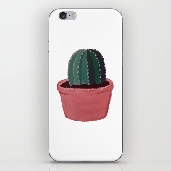 Cactus in Pot - Gouache Painting iPhone Skin by crispyjoy ... Painted with winsor & newton designers gouache paint in my handmade.