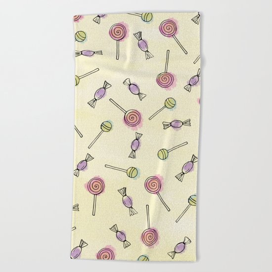 Candy rain Beach Towel