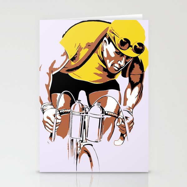 The yellow jersey (retro style cycling) Stationery Cards