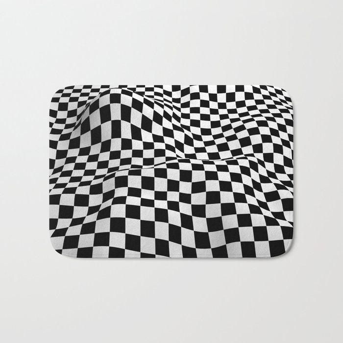 Wiggly Checker Board Bath Mat