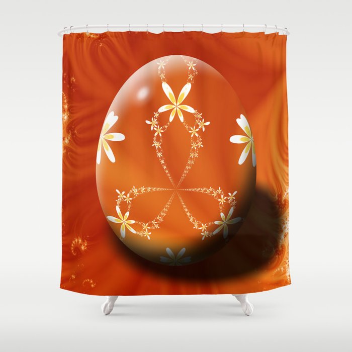 Daisy Chain Fractal Egg Shower Curtain
