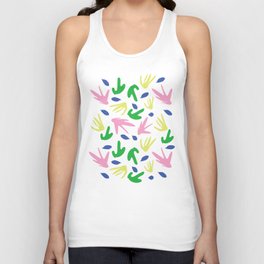 Matisse organic shapes abstract colorful pattern modern spring mid century Unisex Tank Top