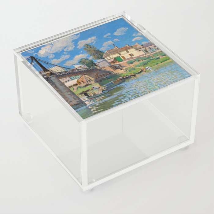 Alfred Sisley - The Bridge at Villeneuve-la-Garenne Acrylic Box