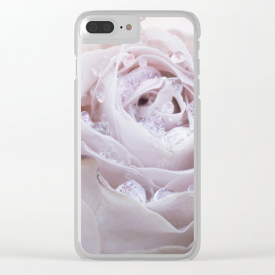 Frozen Pink Rose in Winter - Roses and Flowers Clear iPhone Case