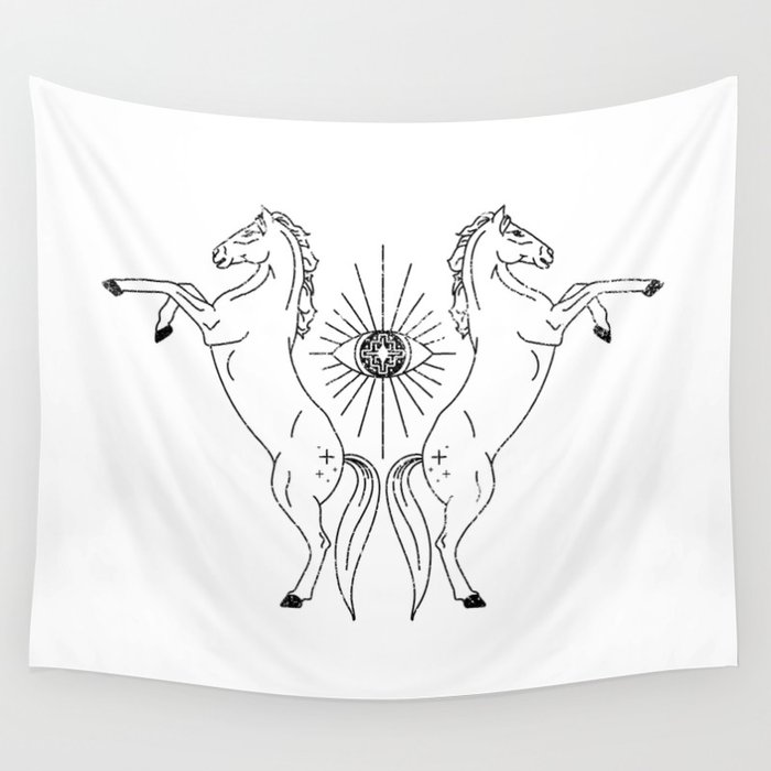 All white beatup tapestry