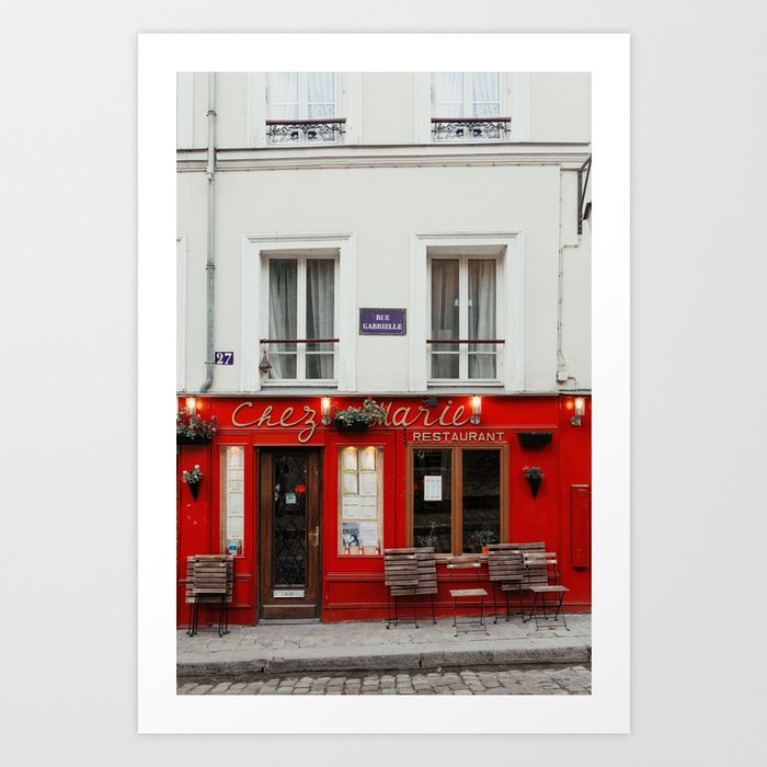 Chez Marie Cafe in Montmartre Art Print