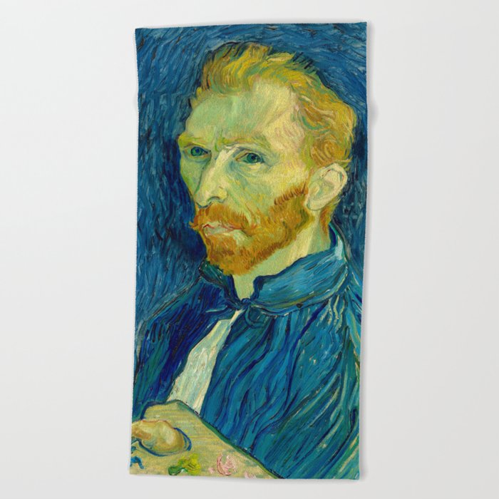 Self-Portrait, 1889 by Vincent van Gogh Beach Towel