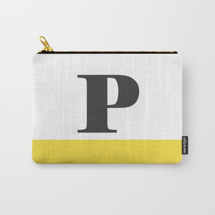 Monogram Letter P-Pantone-Buttercup Carry-All Pouch