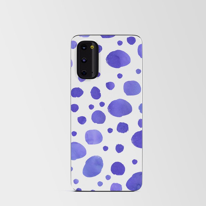 Blue Watercolor Scandi Polka Dot Pattern Android Card Case