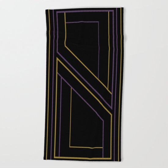 Geometry on black (abstract) Beach Towel