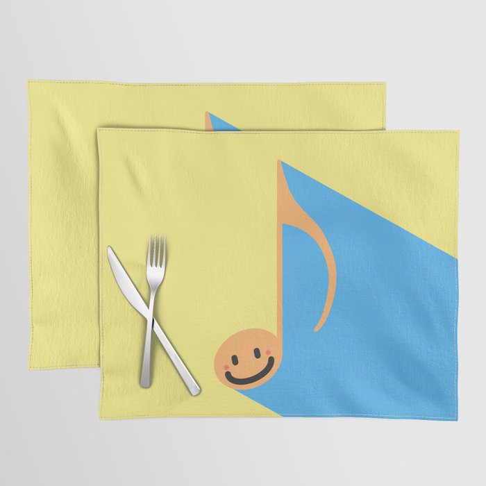 Happy smile vintage musical note 2 Placemat