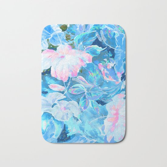 hibiscus blue Bath Mat