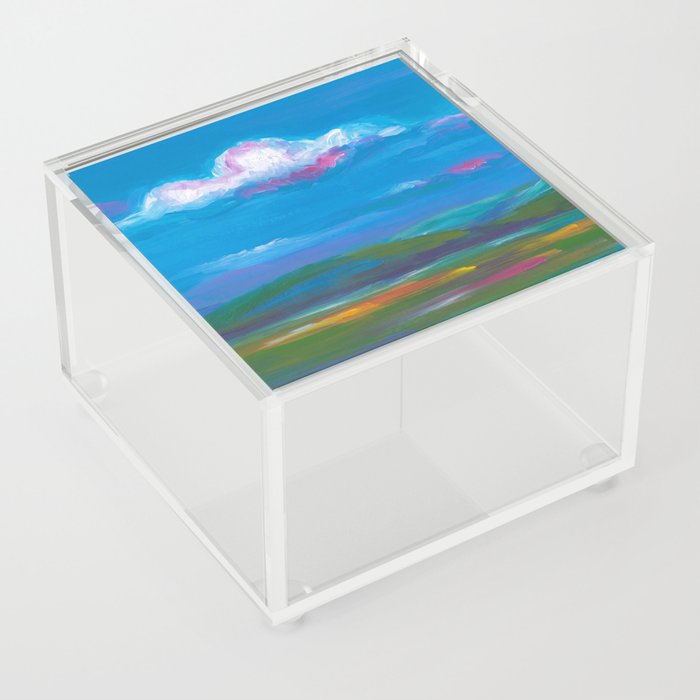 Meadow Hills Landscape Painting Acrylic Box