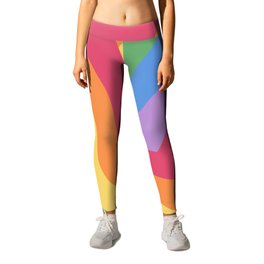 PRIDE Flag Rainbow Retro Swirls III Leggings | Lgbtq, Bright, Pattern, Bold, Artsy, Nature, Lgbt, Abstract, Line Drawing, Collage 