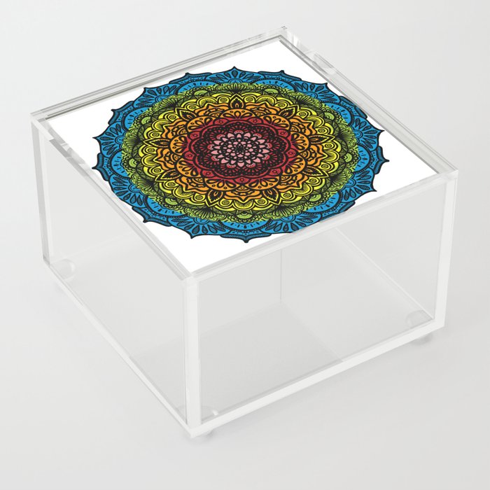 Rainbow Mandala Acrylic Box
