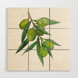 Watercolor Olive Branch Wood Wall Art