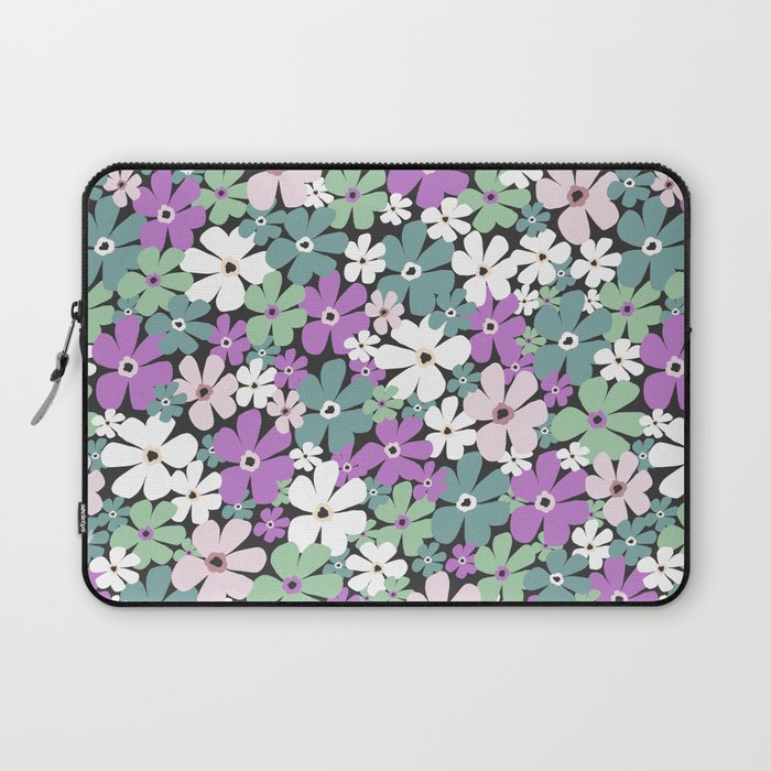 Groovy Daisies - Green Purple Laptop Sleeve