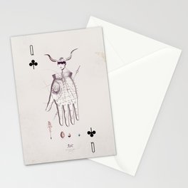 Queen of Clubs Stationery Cards